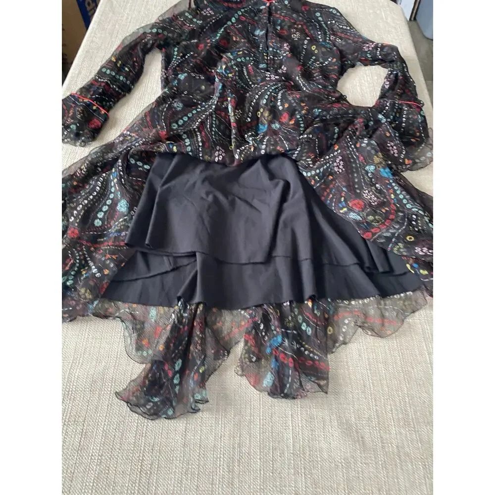 Zadig and Voltaire Deluxe Mid Length Silk Ranil Psyche Dress Size S - Picture 5 of 10